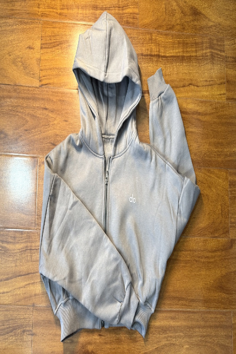 Sweet Escape Zip-Up Hoodie - Heather Gray