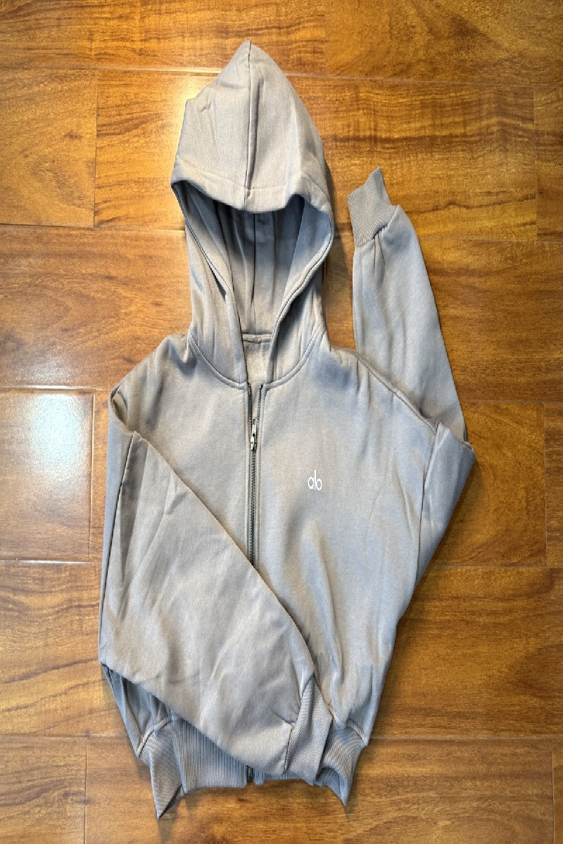 Sweet Escape Zip-Up Hoodie - Heather Gray